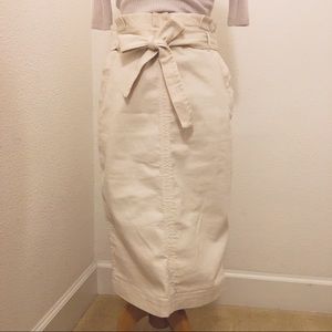 Banana Republic High Pleated Waist Belt Tie Skirt